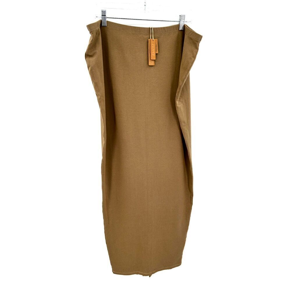 NWT SKIMS Tan Bodycon Pencil Slit Back Stretch Maxi Skirt Size 4X